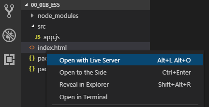 “Open with Live Server”
